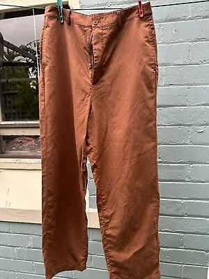 $19.50 • Buy Uniqlo Brown S/M Linen Blend Pants EUC