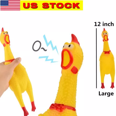 Large Fun Pet Dogs Shrilling Rubber Chicken Chew Sound Squeeze Screaming Toy-USA • $14.99