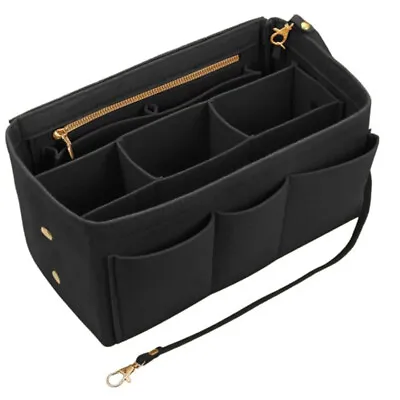 Women Travel Organiser Handbag Felt Bags Tote Insert Liner Purse Pouch Storage • £12.17