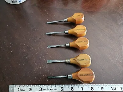 Vintage Millers Falls No.107 Carving Chisels Tool Set Of  5  • $49.99