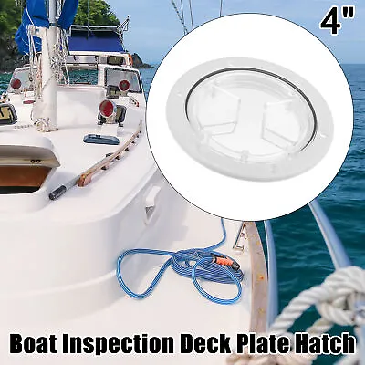 4  Marine Boat Hatch Inspection Deck Plate Non-Slip White W/ Fan-Shaped Groove • $13.15