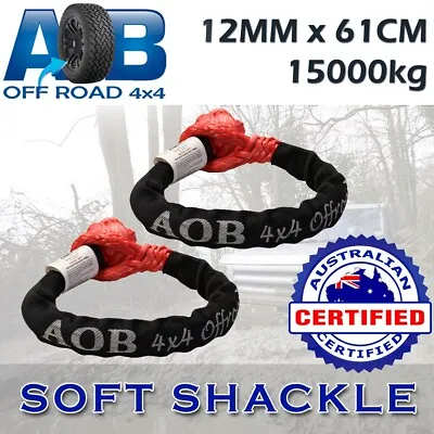 2 X AOB 12mm * 61cm Soft Shackle Recovery Gear Dyneema Winch ROPE 15000kg (15T) • $37.50