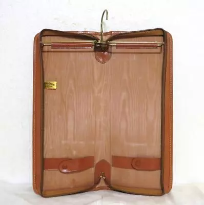 Tie Case Vintage S.S. Top Grain Cowhide Zipper Closure With Hanger Men`s Travel • $39.98