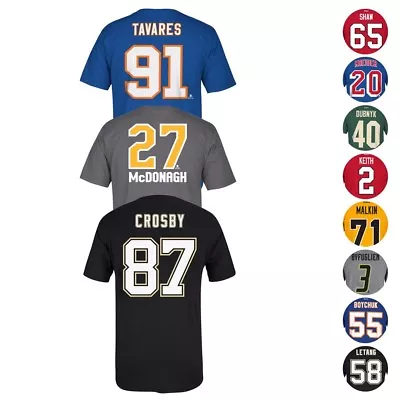 $9.79 • Buy NHL Reebok Player Name & Number Team Logo Jersey Short Sleeve T-Shirt Men's