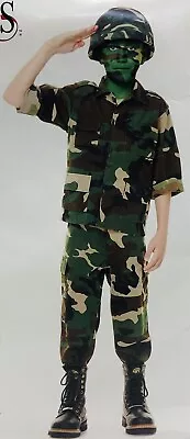 G.I. Soldier Military Camouflage Camo Army Fancy Dress Halloween Child Costume • $60.95