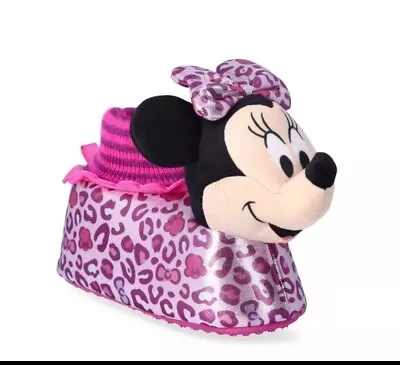 New Minnie Mouse Toddler Girls Size 5-6 Slippers Character Shoes Pink Ships Free • $13.90