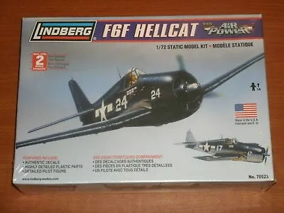 Lindberg Plastic Model Kit:  F6F HELLCAT 1/72 Scale 'WWII Air Power' USA 2012 • £12.99