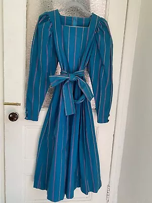 Vintage Laura Ashley Cotton Dress W/ Belted Bow Cottagecore Small/medium • $130