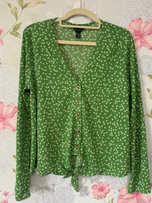 £4.50 • Buy New Look Size 14 Long Sleeve Tie Front Blouse Top Green Floral 