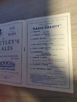 Variety Theatre Programme1935leeds Empireelsie+doris Waterscharlie Higgins • £9