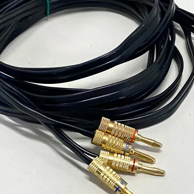 Audiophile Quality QED Flat Speaker Wire Cables - 2.2m Pair With Banana Plugs  • $80