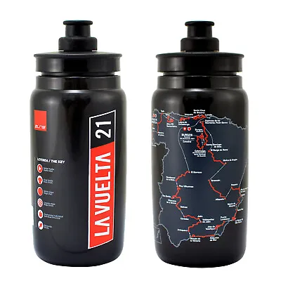 ELITE Fly Vuelta Water Bottle Black Map  550ml • $27