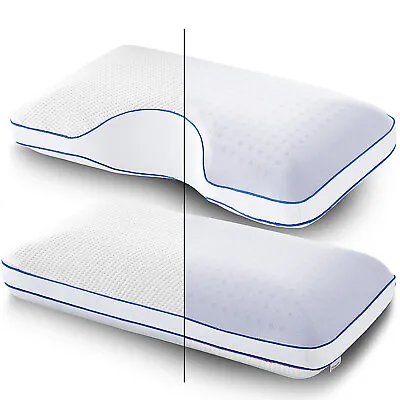 Gel Memory Foam Pillow Side Sleeper Pillow Cooling On One Side Soft On The Other • $70.99