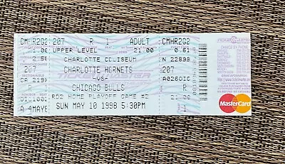 MICHAEL JORDAN/NBA Playoff 5-10-1998 Chicago Round 2 Game 2 FULL Ticket - MINT • $21.50