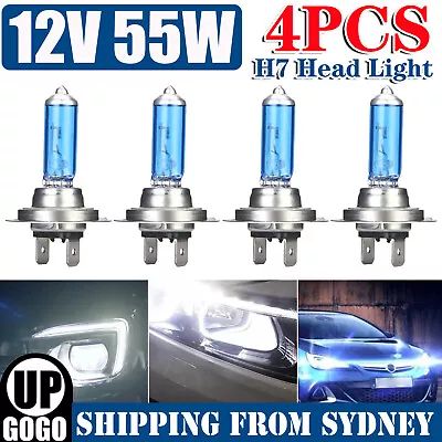 4Pcs H7 12V 55W Super White Headlight Xenon Halogen Globes Head Light Lamp 6000k • $14.98