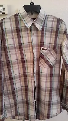 MARLBORO CLASSICS Shirt Mens M 100% Cotton Plaid Button Up Long Sleeve EUC • $29.99