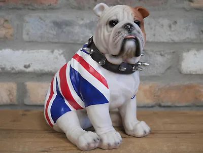 British Bulldog Union Jack Ornament Decoration 22cm Resin Detailed Casting • £24.95