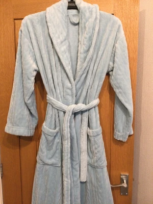 £10 • Buy M & S Ladies Supersoft Textured Dressing Gown Warm Fleece Bath Robe Size 12-14