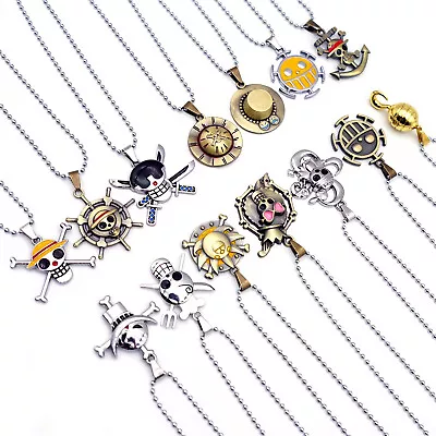 Anime One Piece Necklace Luffy Copper Roronoa Zoro Nami Ace Hat Pendant Jewelry • $9.99