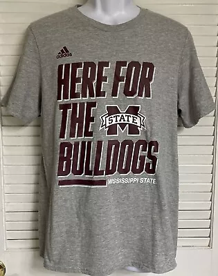 Men's Adidas Mississippi State Bulldogs Amplifier Tee Shirt Medium Gray Cotton • $13.99