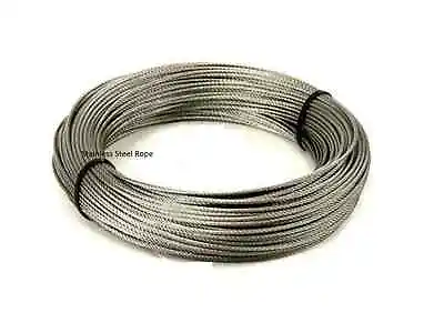 £3.59 • Buy New Stainless Steel Wire Rope Cable, (Plastic Coated ,10M)