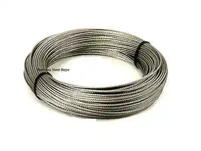 New Stainless Steel Wire Rope Cable (Plastic Coated 10M) • £3.89