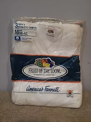 Vintage Fruit Of The Loom Men's 3 Pack Tank Cotton Athletic A-Shirts Medium USA  • $24.99