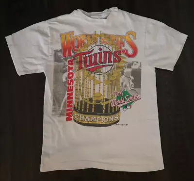 Vintage 90s Minnesota Twins World Champions T-Shirt Tee Small S Single Stitch • $21.99