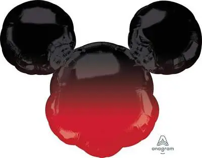 Mickey Mouse Ear Foil Balloon Kids Birthday Party Decoration Red Black Ombre 27  • £9.29