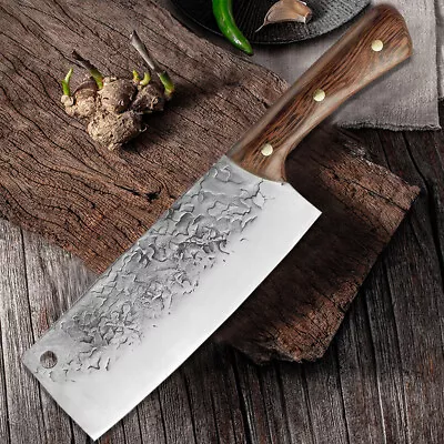 7 Inch Chef Knife Chinese Butcher Chopping Cleaver Handmade Steel Kitchen Knife • $43.99