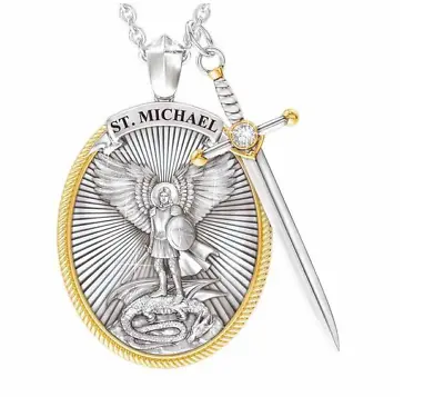 £8.99 • Buy New Catholic Patron Saint Pendant St. Michael The Archangel Pendant Necklace UK