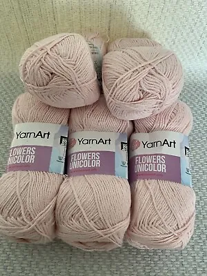 £10.99 • Buy YarnArt Flowers Unicolor  Cotton Mix Knitting/Crochet Yarn 5 X 50g Shade 733