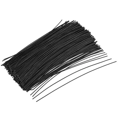 Metallic Twist Ties 150mmx1mm Plastic Black Cable Cord Ties 1000pcs • £14.41