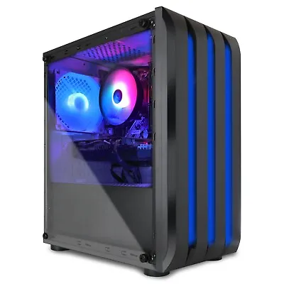 Custom Black Gaming Desktop PC Intel I7 Quad 16GB 1TB AMD Radeon RX580 8GB • $499.99