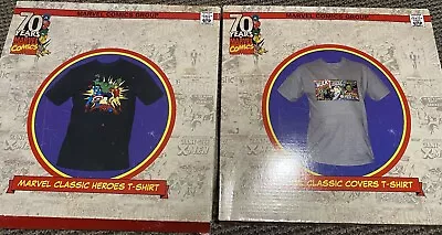 Marvel T-Shirt X2  70 Years Of Marvel Comics Size M Boxed & Brand New • £11.95