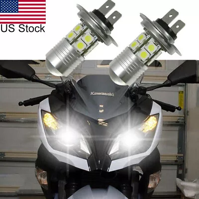 For Kawasaki Ninja 300 650 ZX6R 2pcs H7 LED White Projector Lens Headlight Bulbs • $21.99