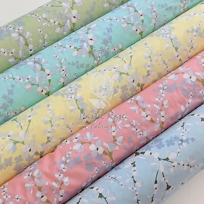 Japanese Bloom Floral 100% Cotton Fabric ~ Quilting Craft Clothing Metre FQ • £7.99