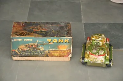 Vintage Boxed MX-7  T.N Trademark Litho Tank Battery Tin ToyJapan • $180
