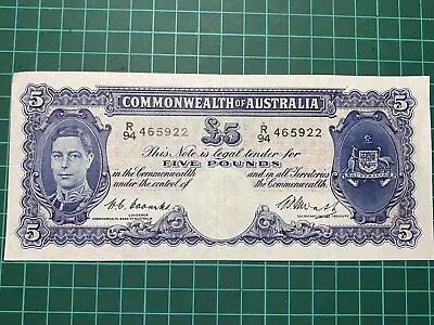 $1250 • Buy 1949 R94 5 Pound Pre-decimal Paper Banknote..excellent Con..coombs/watt..scarce.