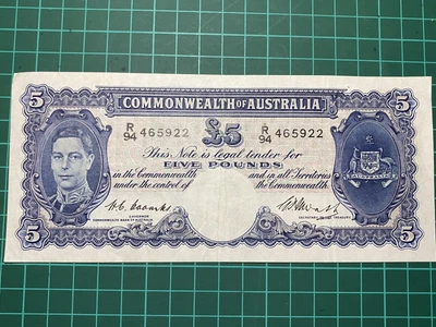$1250 • Buy 1949 R94 5 Pound Pre-decimal Paper Banknote..excellent Con..coombs/watt..scarce.