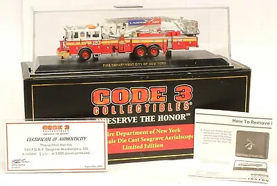 Code 3 Collectibles 12737 FDNY Seagrave Aerialscope Ladder L120 - W/SHIPPING BOX • $66.65