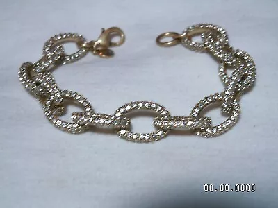 ...J.CREW...Gold Tone Crystals Chain Bracelet... • $12.97
