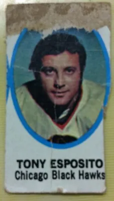$10.88 • Buy 1971 Topps Tony Esposito Goals Against Average Leaders #6 Hockey Card Cut Out