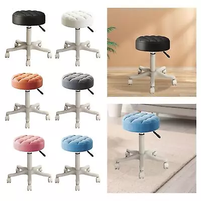 Rolling Swivel Height Adjustable SPA Stool For Lab Barbershop Vanity Stool • £54.28