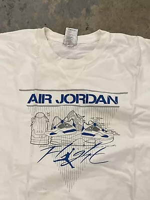 Vintage Air Jordan Military 4 T Shirt Retro Y2K 2000s 00s Flight Jumpman XXL • $50