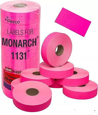 Fluorescent Pink Pricing Labels For Monarch 1131 Price Gun - 1 Sleeve 8 Roll... • $45.87