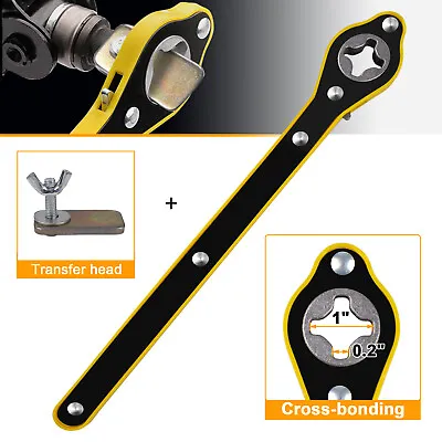 Auto Jack Ratchet Scrissor Wrench W/ Adpator Labor-Saving Handle Repair Tool • $7.99