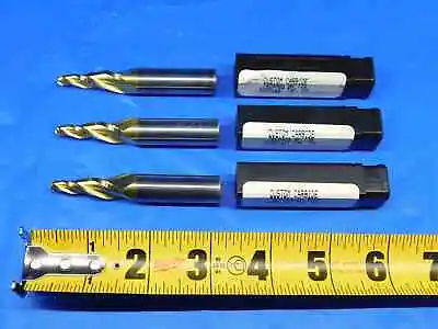 3 Pcs 7 Degree 3/16 - 1/2 O.d. 1 1/4 Loc Tin Tapered Carbide End Mill 3 Fl • $49.99