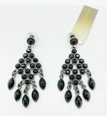 QVC Shoshanna Colorful Cabochon Chandelier Dangle Earrings Black • $29.99