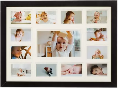 13 Opening Collage Picture Frame K-12 With Double White Mat - Displays One 4X6 A • $35.99